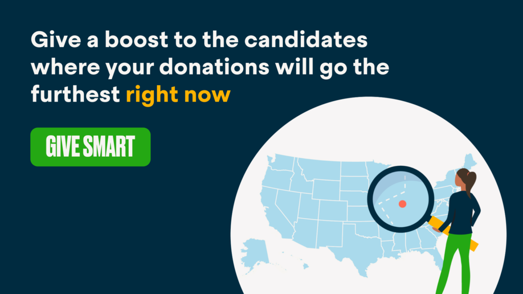 Give a boost to the candidates where your donations will go the furthest right now. Give smart!