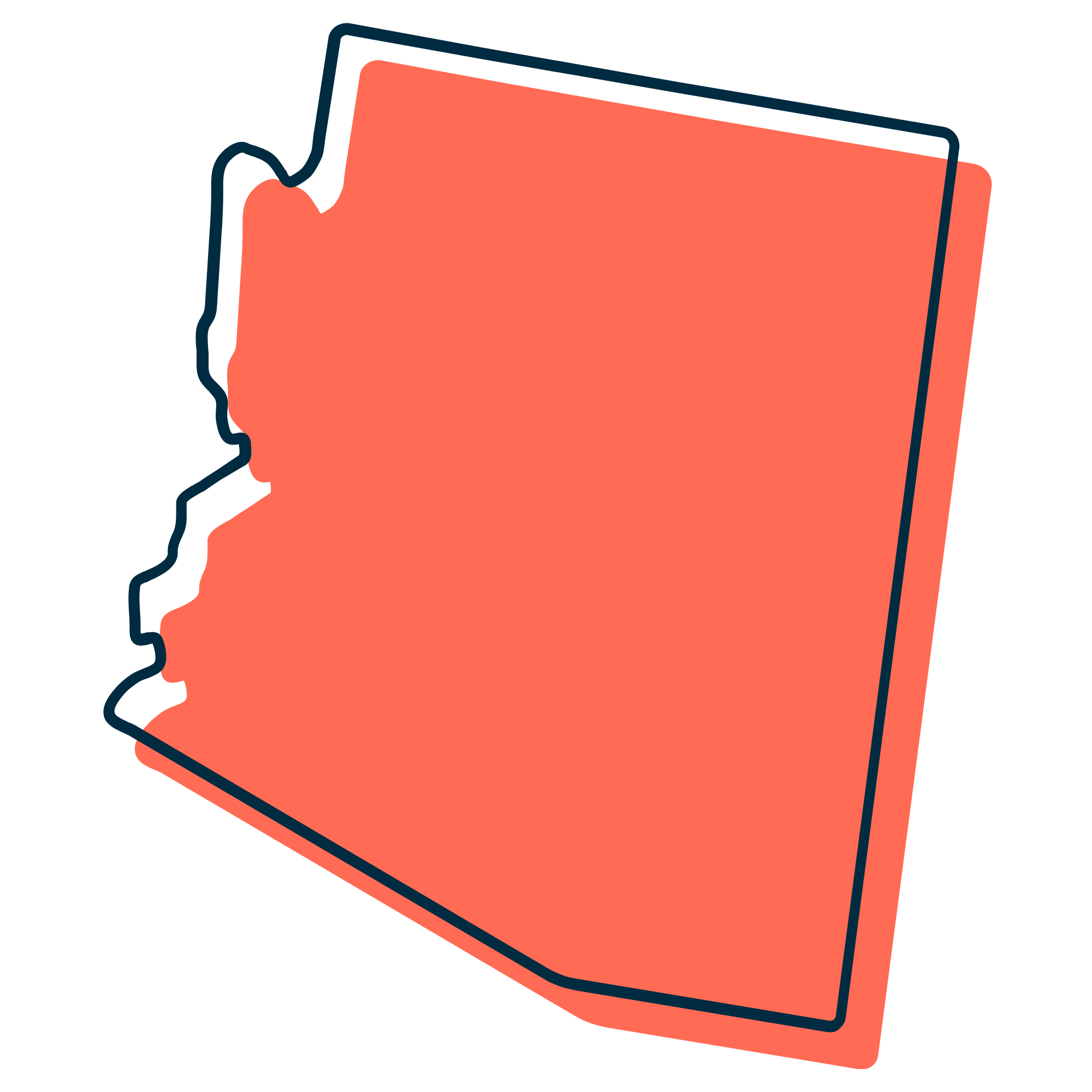 Outline of the state of Arizona