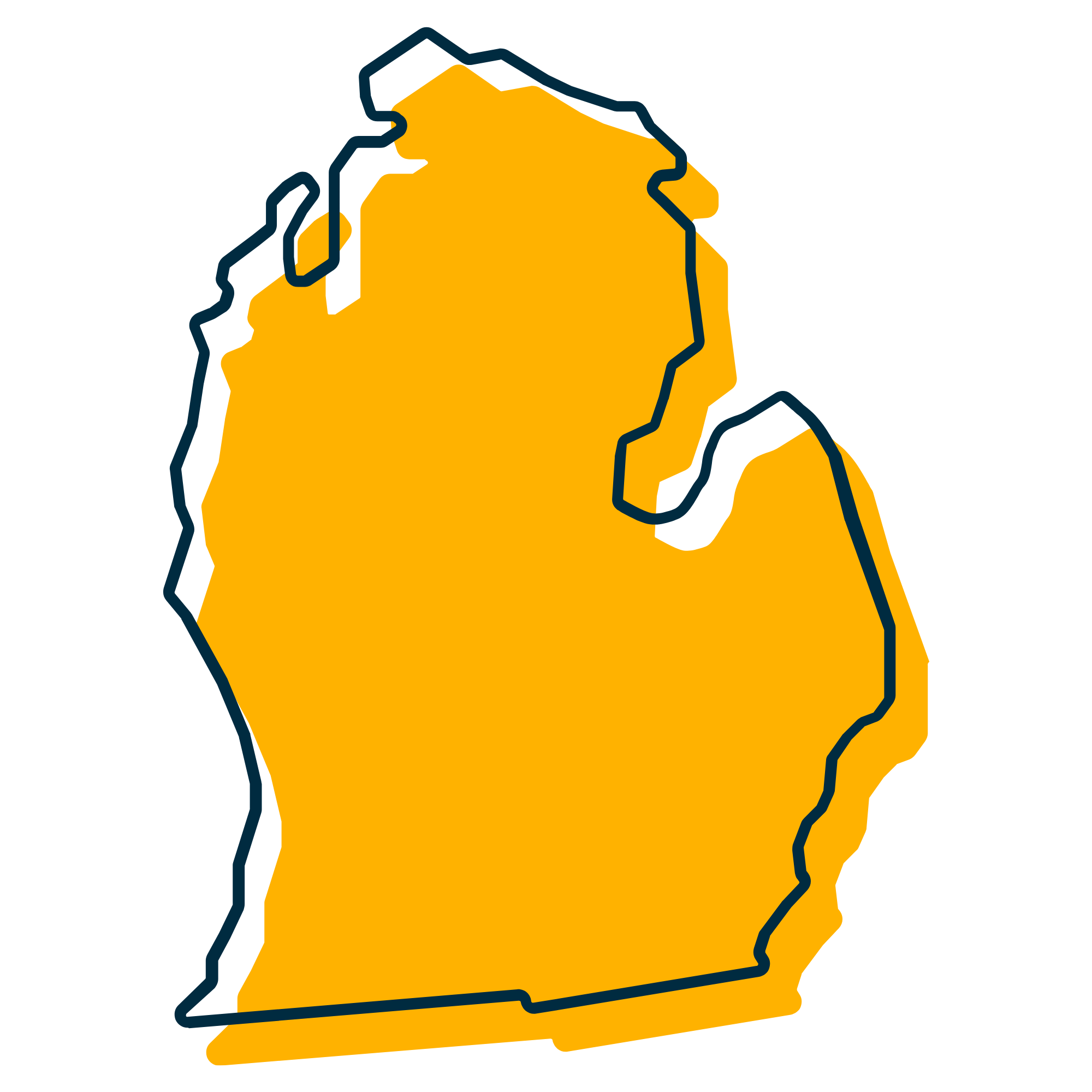 Outline of the state of Michigan