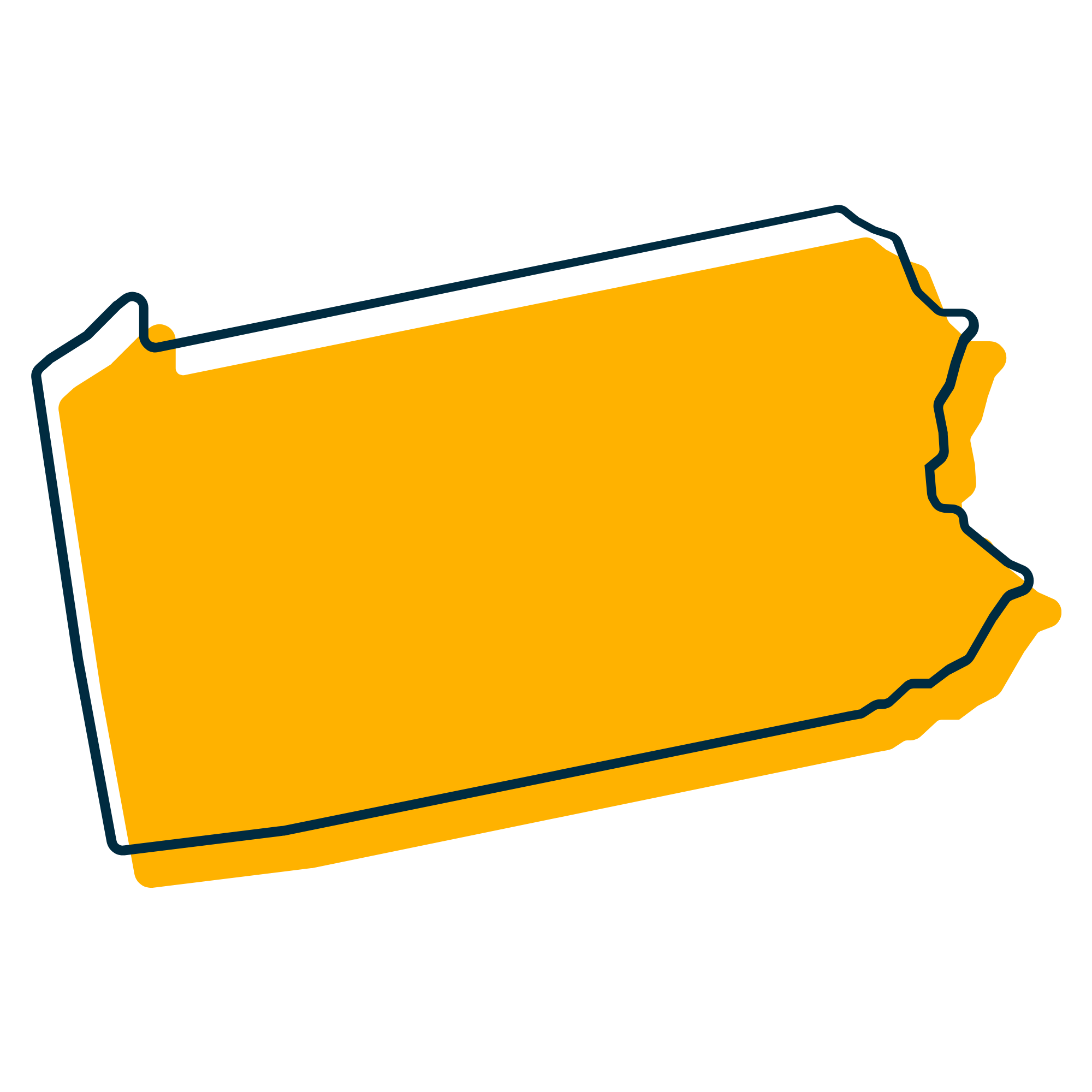 Outline of the state of Pennsylvania