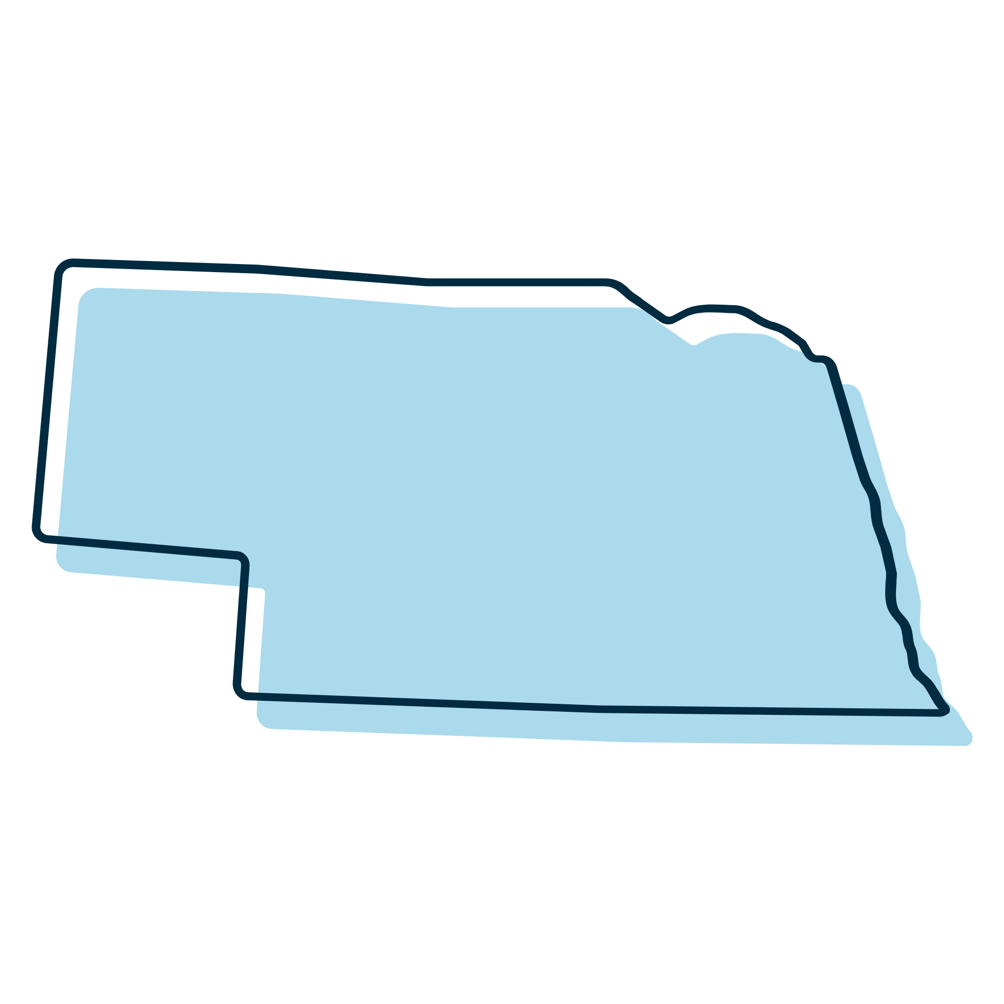 Outline of the state of Nebraska