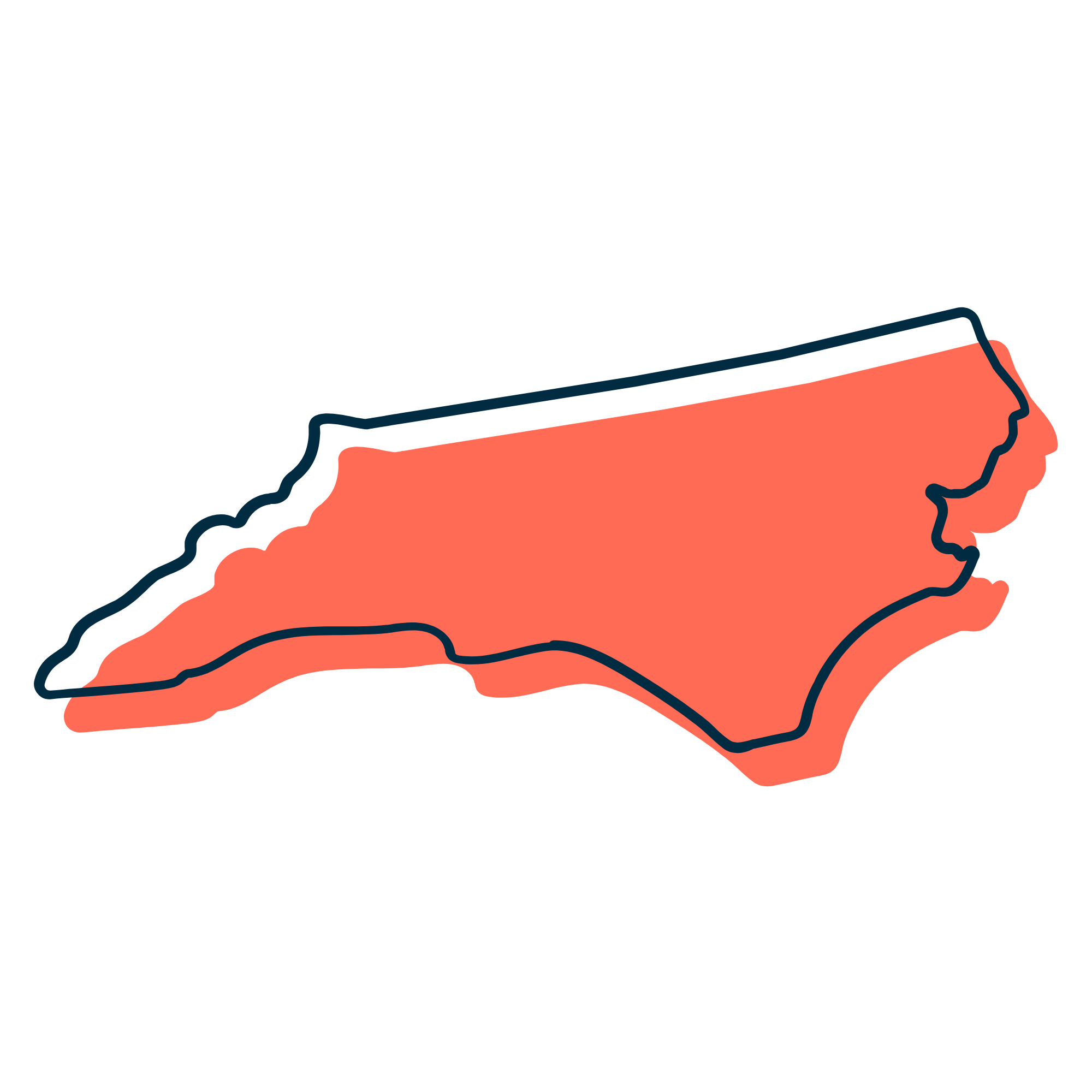 Outline of the state of North Carolina