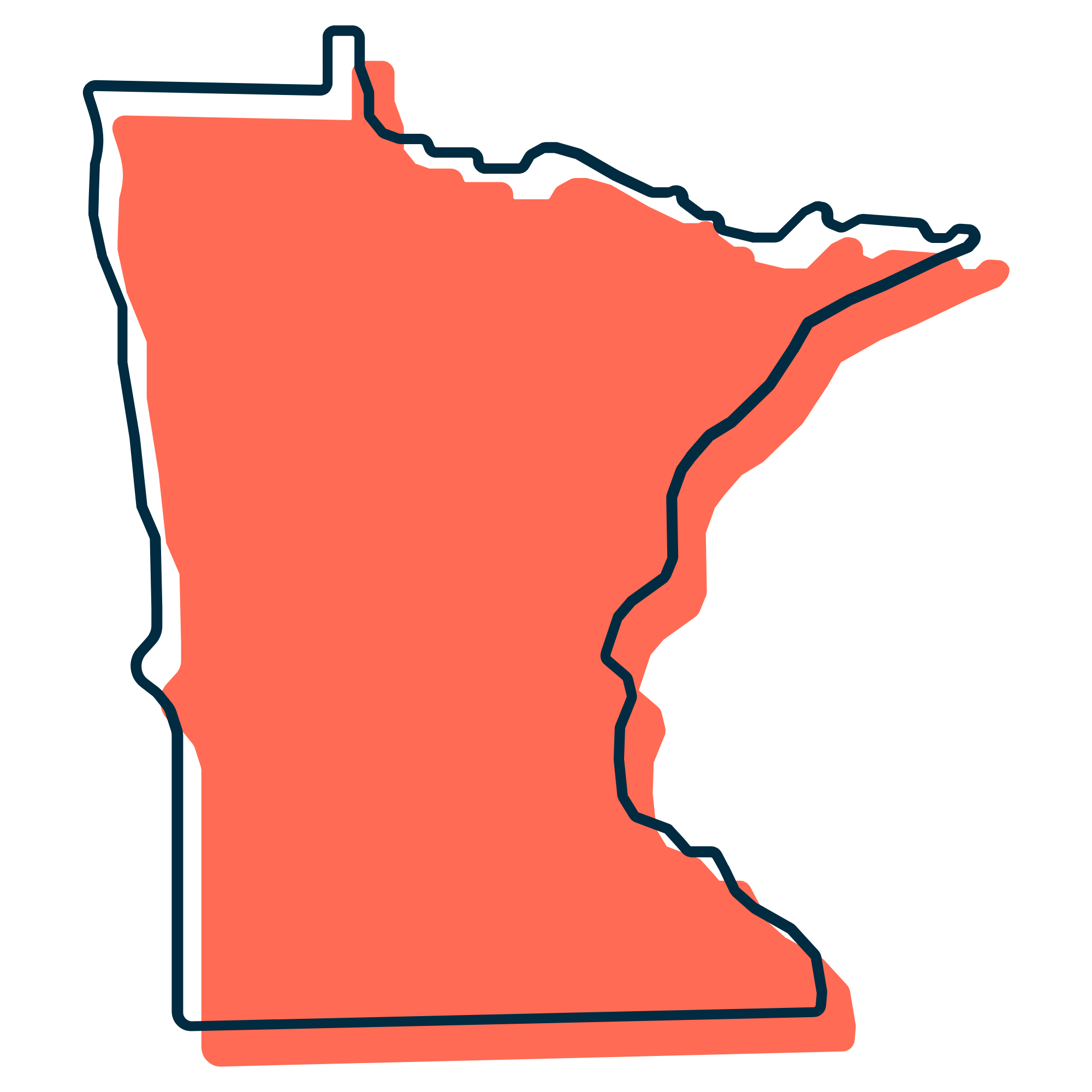 Outline of the state of Minnesota