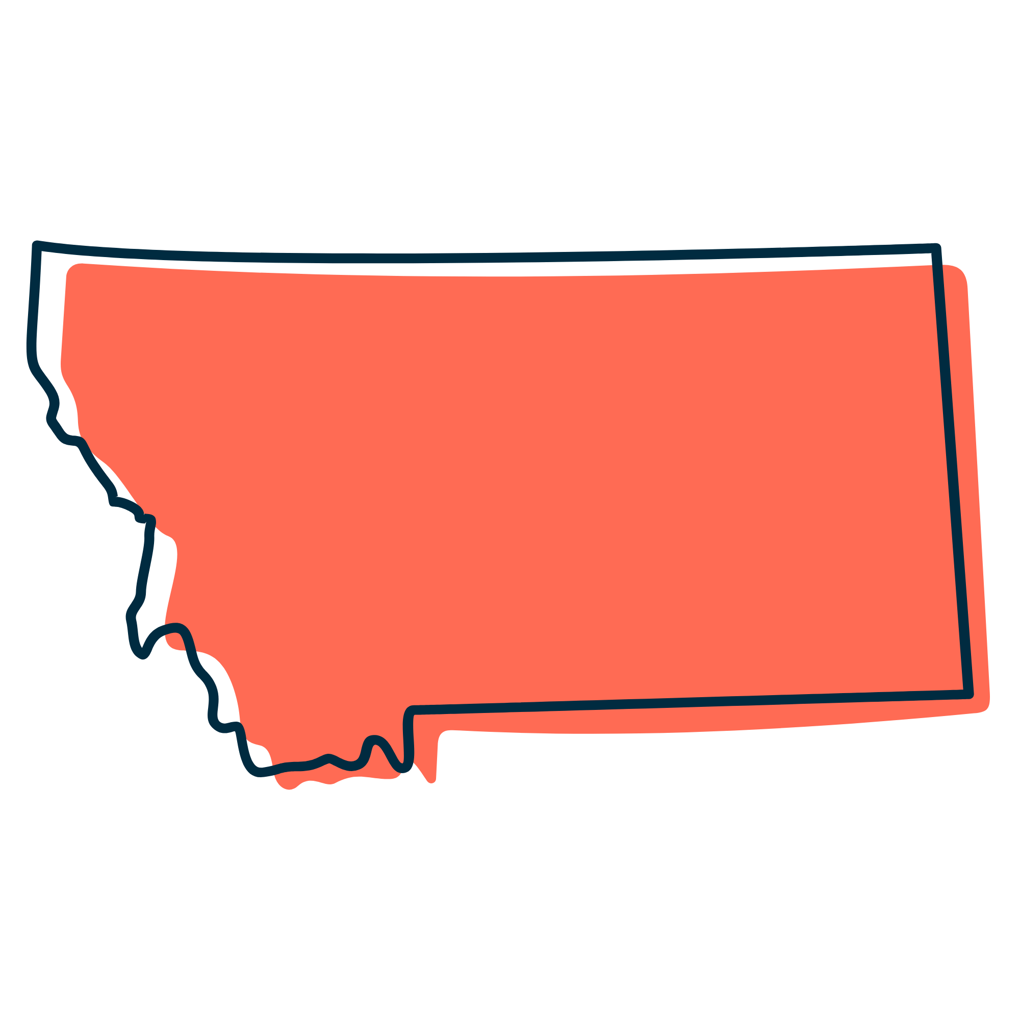 Outline of the state of Montana