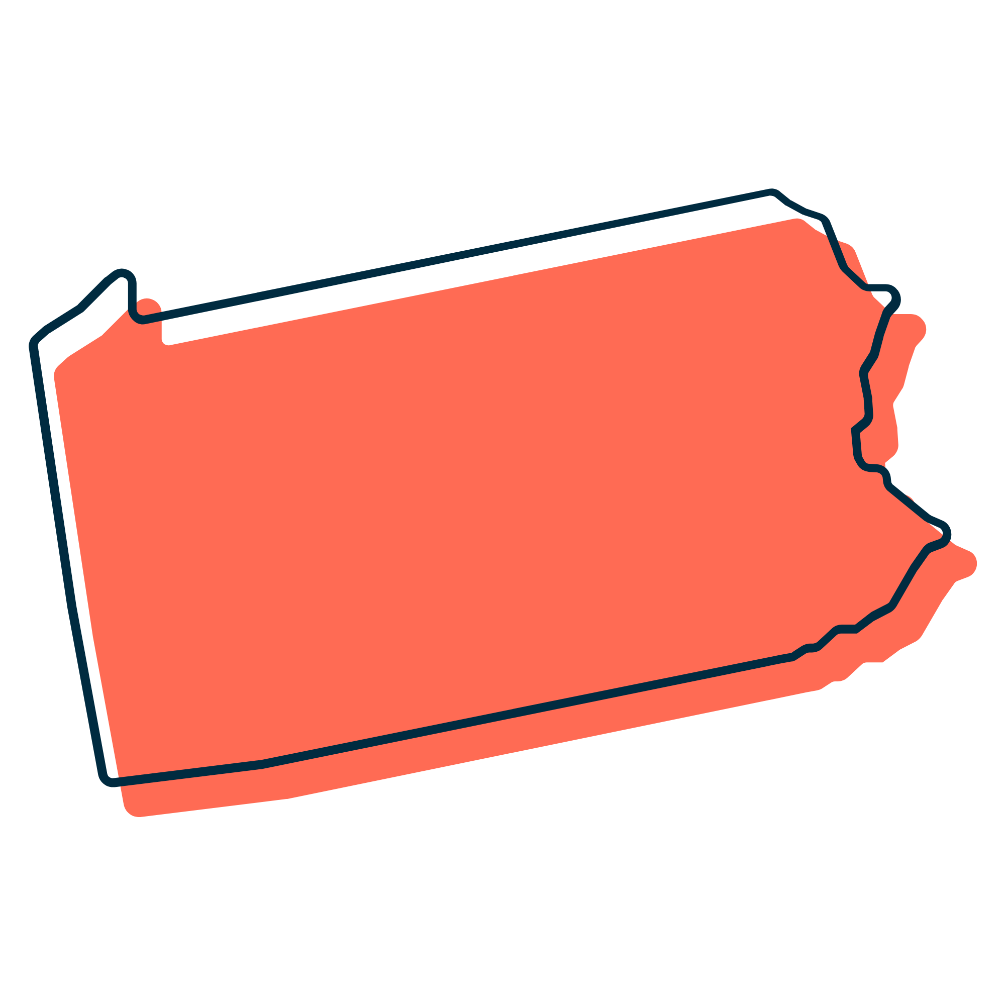 Outline of the state of Pennsylvania